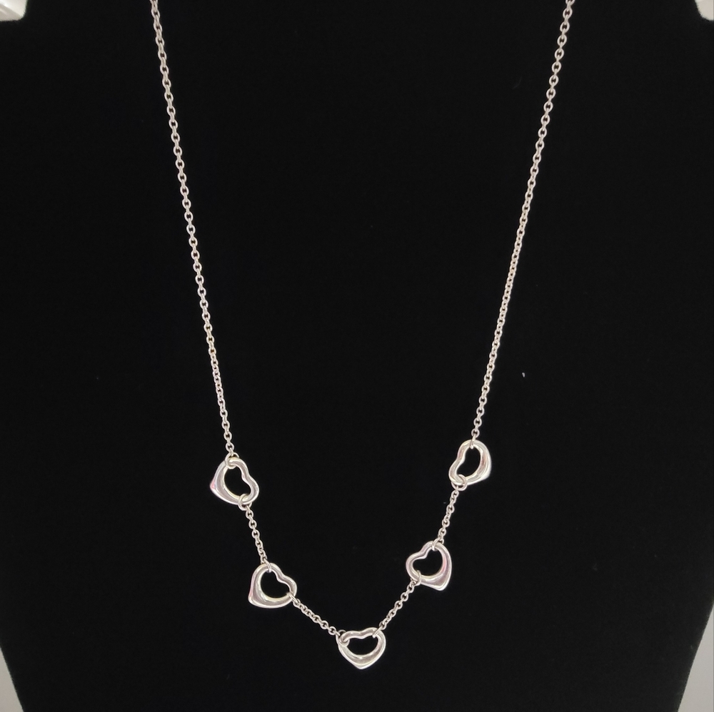 Elsa Peretti Five Open Heart Tiffany's Necklace - Rare find